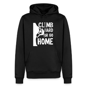Climb Hard Or Go Home 4 - Männer Premium Bio Hoodie - Schwarz - Vorne - Nico (187cm)