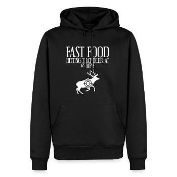 Fast Food Hitting That Deer At 65 mph 4 - Men’s Premium Organic Hoodie - black - Front - Nico (187cm)