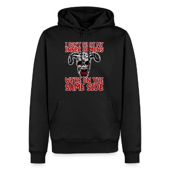 Ne combattez pas Mes démons intérieurs étaient du même côté2 - Sweat à capuche Premium bio Homme - noir - Devant - Nico (187cm)