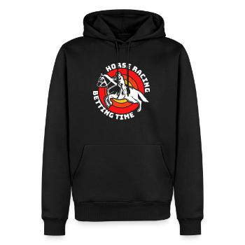 Horse Racing Betting Time Shirt Geschenk - Männer Premium Bio Hoodie - Schwarz - Vorne - Nico (187cm)