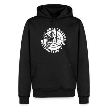 Horse Racing Betting Time Shirt Geschenk - Männer Premium Bio Hoodie - Schwarz - Vorne - Nico (187cm)