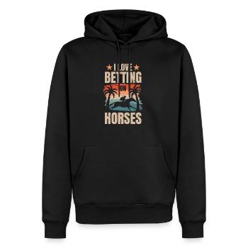 J’adore parier sur le cadeau de chemise de cheval - Sweat à capuche Premium bio Homme - noir - Devant - Nico (187cm)