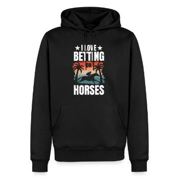 J’adore parier sur le cadeau de chemise de cheval - Sweat à capuche Premium bio Homme - noir - Devant - Nico (187cm)