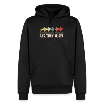 Et ils sont hors cadeau de chemise de course de chevaux - Sweat à capuche Premium bio Homme - noir - Devant - Nico (187cm)