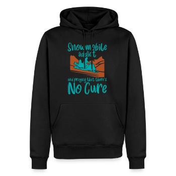 Snowmobile Addict And Praying That Theres No Cure4 - Männer Premium Bio Hoodie - Schwarz - Vorne - Nico (187cm)