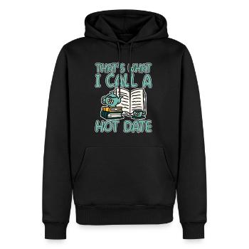 C’est ce que j’appelle un rendez-vous chaud - Sweat à capuche Premium bio Homme - noir - Devant - Nico (187cm)