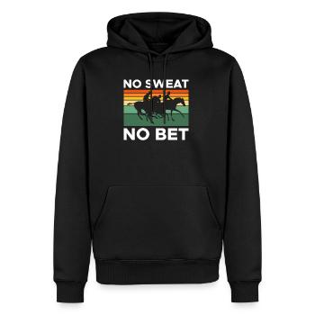 No Sweat No Bet Shirt - Men’s Premium Organic Hoodie - black - Front - Nico (187cm)