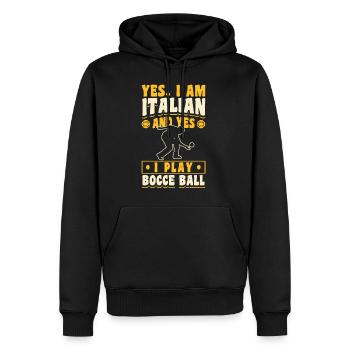 Yes I Am Italian And Yes I Play Bocce Ball - Männer Premium Bio Hoodie - Schwarz - Vorne - Nico (187cm)