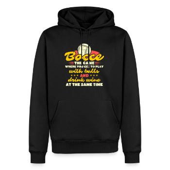Bocce Ball Spieler Shirt Geschenk - Männer Premium Bio Hoodie - Schwarz - Vorne - Nico (187cm)