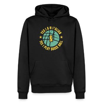 Yes I Am Italian And Yes I Play Bocce Ball - Männer Premium Bio Hoodie - Schwarz - Vorne - Nico (187cm)