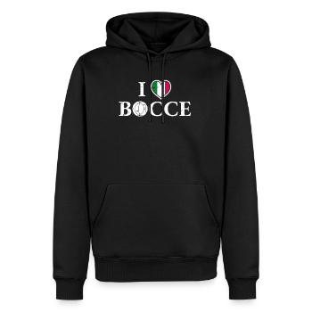 J’aime la pétanque Ball Shirt Gift Italie Flag - Sweat à capuche Premium bio Homme - noir - Devant - Nico (187cm)