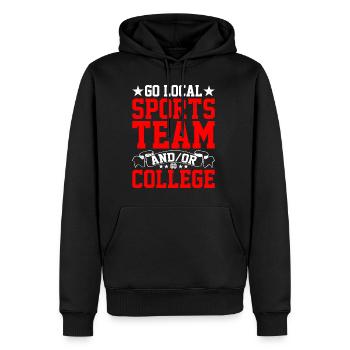 Go Local Sports Team And/Or Go College 10 - Männer Premium Bio Hoodie - Schwarz - Vorne - Nico (187cm)
