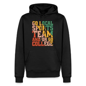 Go Local Sports Team And/Or Go College 11 - Männer Premium Bio Hoodie - Schwarz - Vorne - Nico (187cm)