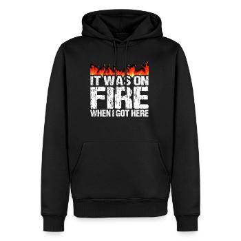 Il était en feu quand je suis arrivé ici 12 - Sweat à capuche Premium bio Homme - noir - Devant - Nico (187cm)