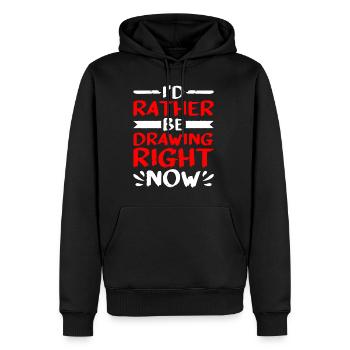 Je préfère dessiner tout de suite 7 - Sweat à capuche Premium bio Homme - noir - Devant - Nico (187cm)