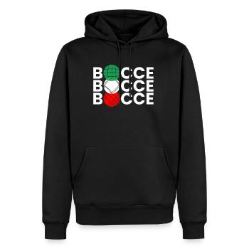 Bocce Italie Flag Shirt Cadeau - Sweat à capuche Premium bio Homme - noir - Devant - Nico (187cm)