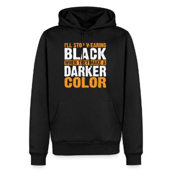 Arrêtez de porter du noir quand ils font une couleur plus foncée 6 - Sweat à capuche Premium bio Homme - noir - Devant - Nico (187cm)