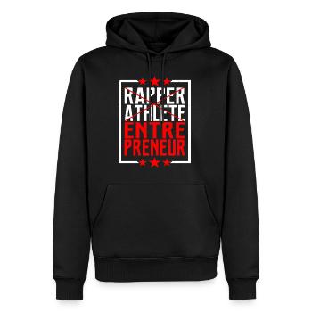 Rapper Athlete Entrepreneur 33 - Männer Premium Bio Hoodie - Schwarz - Vorne - Nico (187cm)