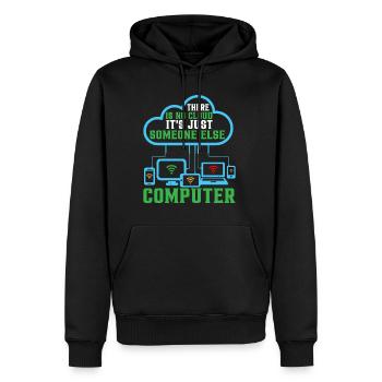 Il n’y a pas de nuage 17 - Sweat à capuche Premium bio Homme - noir - Devant - Nico (187cm)