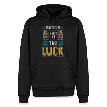 St. Patricks Day Bibliothekarin Bibliothek - Männer Premium Bio Hoodie - Schwarz - Vorne - Nico (187cm)