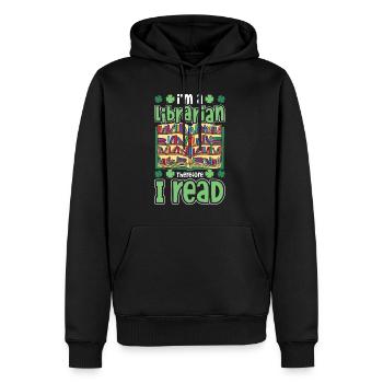 St. Patrick's Day Librarian Library - Men’s Premium Organic Hoodie - black - Front - Nico (187cm)