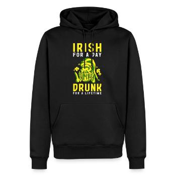 Irish For A Day Drunk For A Lifetime - Men’s Premium Organic Hoodie - black - Front - Nico (187cm)