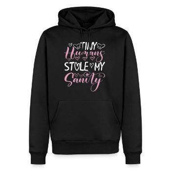 Tiny Humans Stole My Sanity 9 - Männer Premium Bio Hoodie - Schwarz - Vorne - Nico (187cm)