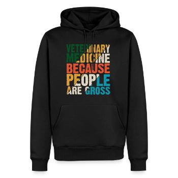 Veterinary Medicine Because People Are Gross 10 - Men’s Premium Organic Hoodie - black - Front - Nico (187cm)