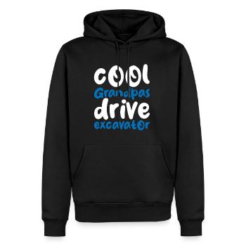 Cool Grandpas Drive Excavator - Männer Premium Bio Hoodie - Schwarz - Vorne - Nico (187cm)