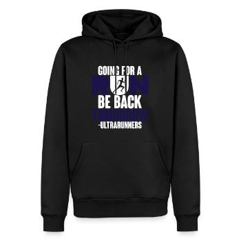 Aller courir, être de retour demain 4 - Sweat à capuche Premium bio Homme - noir - Devant - Nico (187cm)