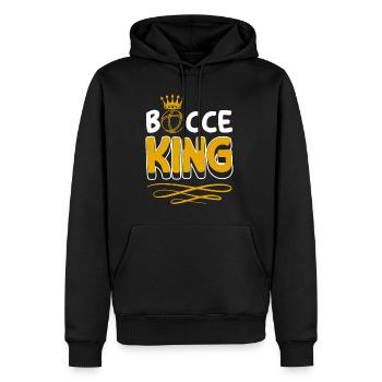 Chemise Bocce King Cadeau Partenaire Look Boccia - Sweat à capuche Premium bio Homme - noir - Devant - Nico (187cm)