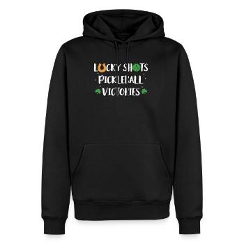 St. Patrick's Day T-Shirt Pickleball Player - Men’s Premium Organic Hoodie - black - Front - Nico (187cm)