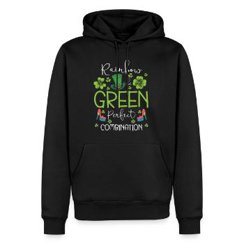 T-shirt LGBT de la Saint-Patrick - Sweat à capuche Premium bio Homme - noir - Devant - Nico (187cm)