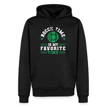 Bocce Time est ma chemise Time préférée - Sweat à capuche Premium bio Homme - noir - Devant - Nico (187cm)