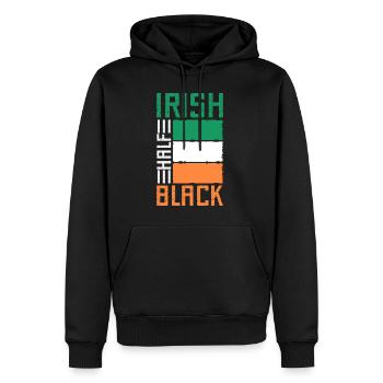 Mi-Irlandais Mi-Chemise Noire Saint-Patrick - Sweat à capuche Premium bio Homme - noir - Devant - Nico (187cm)