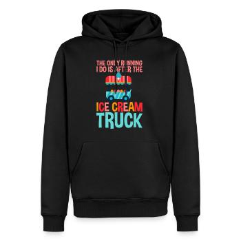 The Only Running I Do Is After Ice Cream Truck 2 - Männer Premium Bio Hoodie - Schwarz - Vorne - Nico (187cm)
