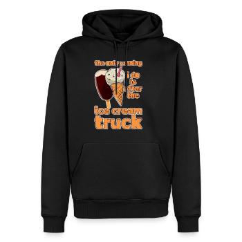 The Only Running I Do Is After Ice Cream Truck 4 - Männer Premium Bio Hoodie - Schwarz - Vorne - Nico (187cm)