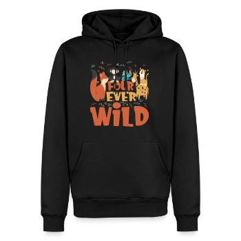 Four Ever Wild 47 - Männer Premium Bio Hoodie - Schwarz - Vorne - Nico (187cm)