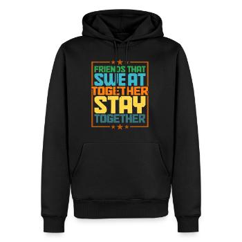 Friends That Sweat Together Stay Together 6 - Männer Premium Bio Hoodie - Schwarz - Vorne - Nico (187cm)