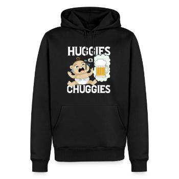 Huggies & Chuggies 30 - Sweat à capuche Premium bio Homme - noir - Devant - Nico (187cm)