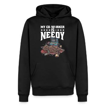 My Co-worker Is Needy 7 - Men’s Premium Organic Hoodie - black - Front - Nico (187cm)
