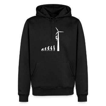 Cadeau de t-shirt d’énergie éolienne Evolution Wind Turbine - Sweat à capuche Premium bio Homme - noir - Devant - Nico (187cm)