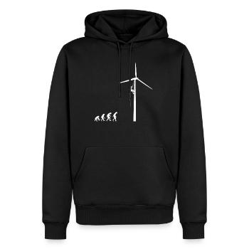 Evolution Wind Turbine Wind Energy Shirt Cadeau - Sweat à capuche Premium bio Homme - noir - Devant - Nico (187cm)