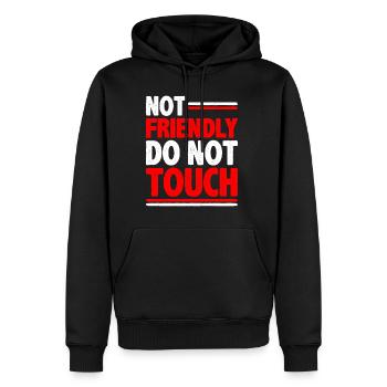 Pas amical, ne touchez pas 22 - Sweat à capuche Premium bio Homme - noir - Devant - Nico (187cm)