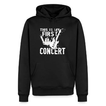 This Is My First Concert 48 - Men’s Premium Organic Hoodie - black - Front - Nico (187cm)
