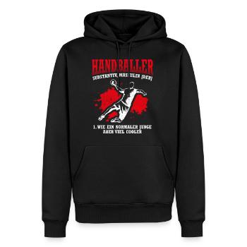 Handballspieler Handballer Coach Geschenk Handball - Männer Premium Bio Hoodie - Schwarz - Vorne - Nico (187cm)