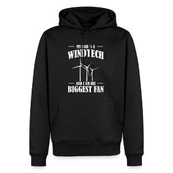 My Dad Is A Windtech Shirt Daddy Papa Father's Day - Men’s Premium Organic Hoodie - black - Front - Nico (187cm)