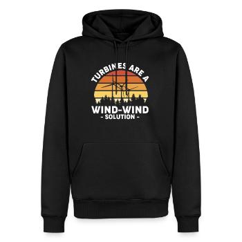 Les turbines sont une chemise de solution éolienne - Sweat à capuche Premium bio Homme - noir - Devant - Nico (187cm)