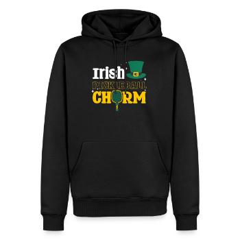 Joueur de pickleball Cadeau de chandail de la Saint-Patrick - Sweat à capuche Premium bio Homme - noir - Devant - Nico (187cm)