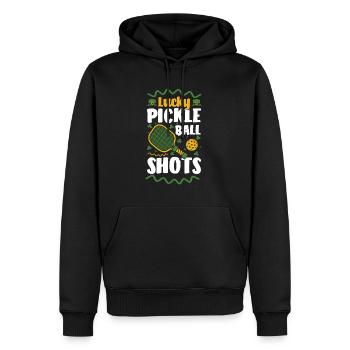 Joueur de pickleball Cadeau de chandail de la Saint-Patrick - Sweat à capuche Premium bio Homme - noir - Devant - Nico (187cm)